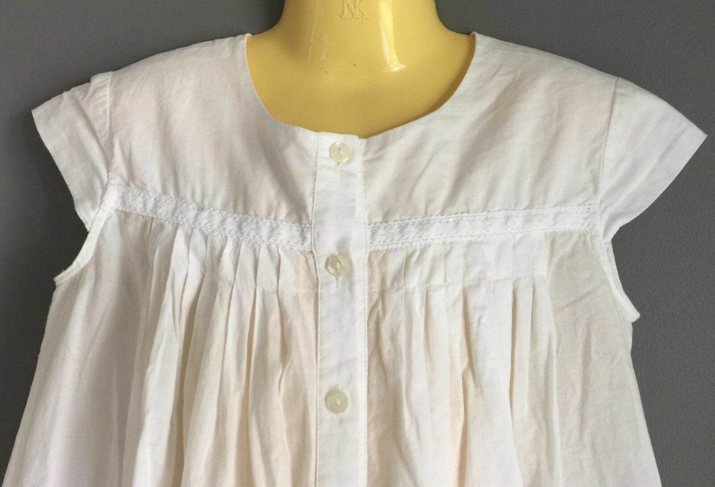 Girls ZARA KIDS Smock Top White Cap Sleeve Cotton Size 7 - 8