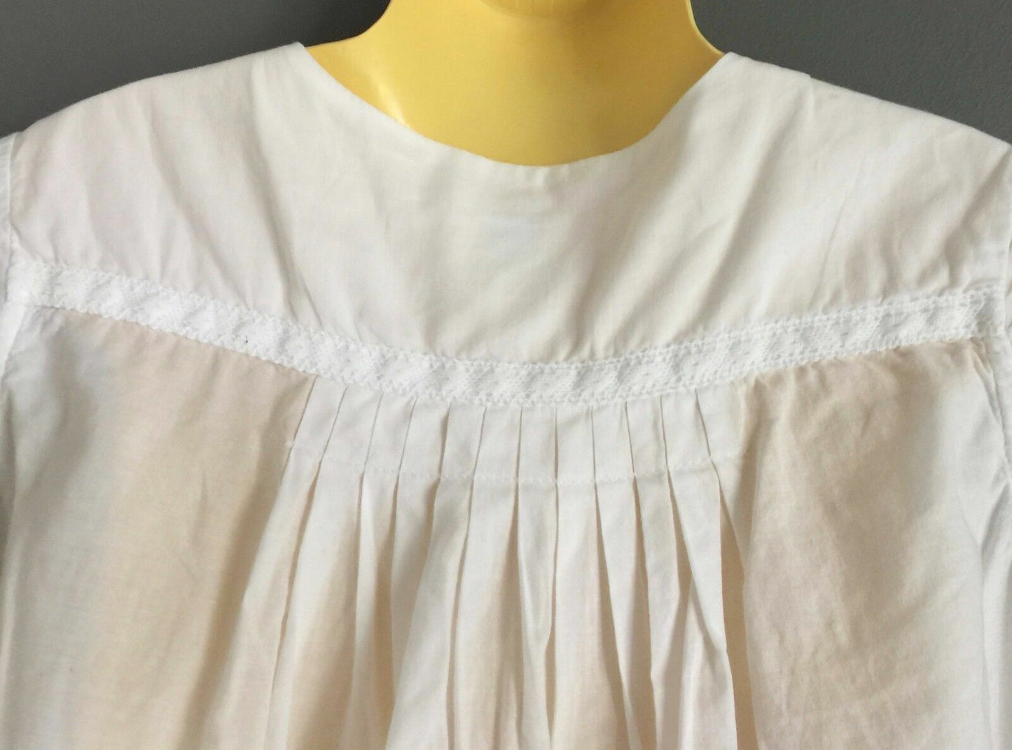 Girls ZARA KIDS Smock Top White Cap Sleeve Cotton Size 7 - 8