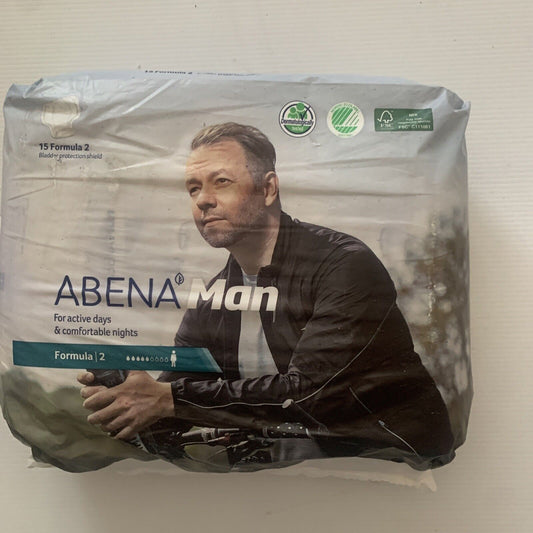 1x ABENA MAN Formula 2 Incontinence Pads 700ml Pack of 15 Active Day Nights NEW