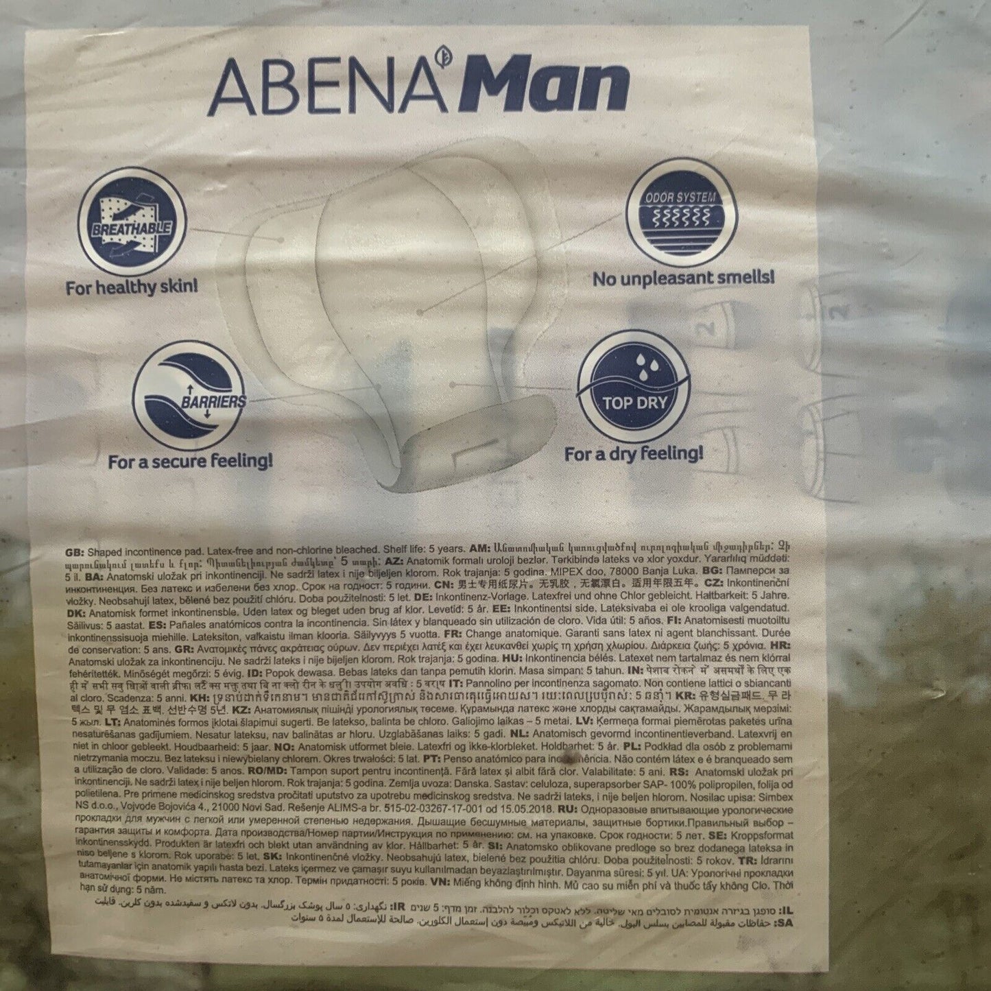 1x ABENA MAN Formula 2 Incontinence Pads 700ml Pack of 15 Active Day Nights NEW