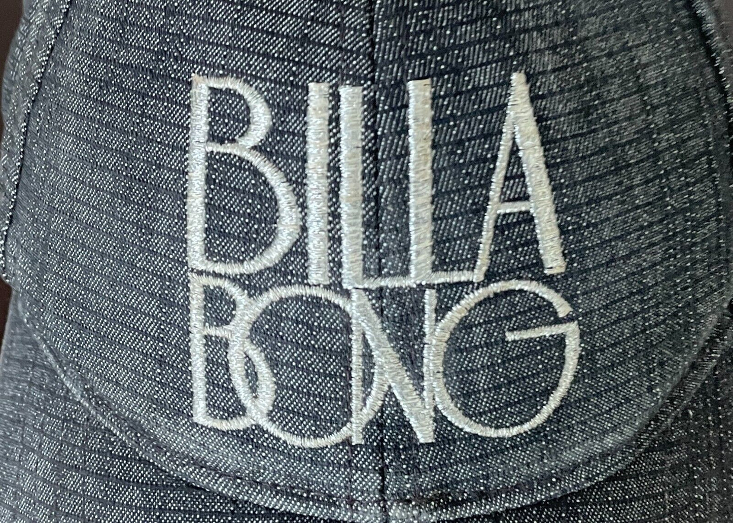 BILLABONG Grey Stripe 6 Panel Snapback Cap OSFA Adjustable Billabong Logo