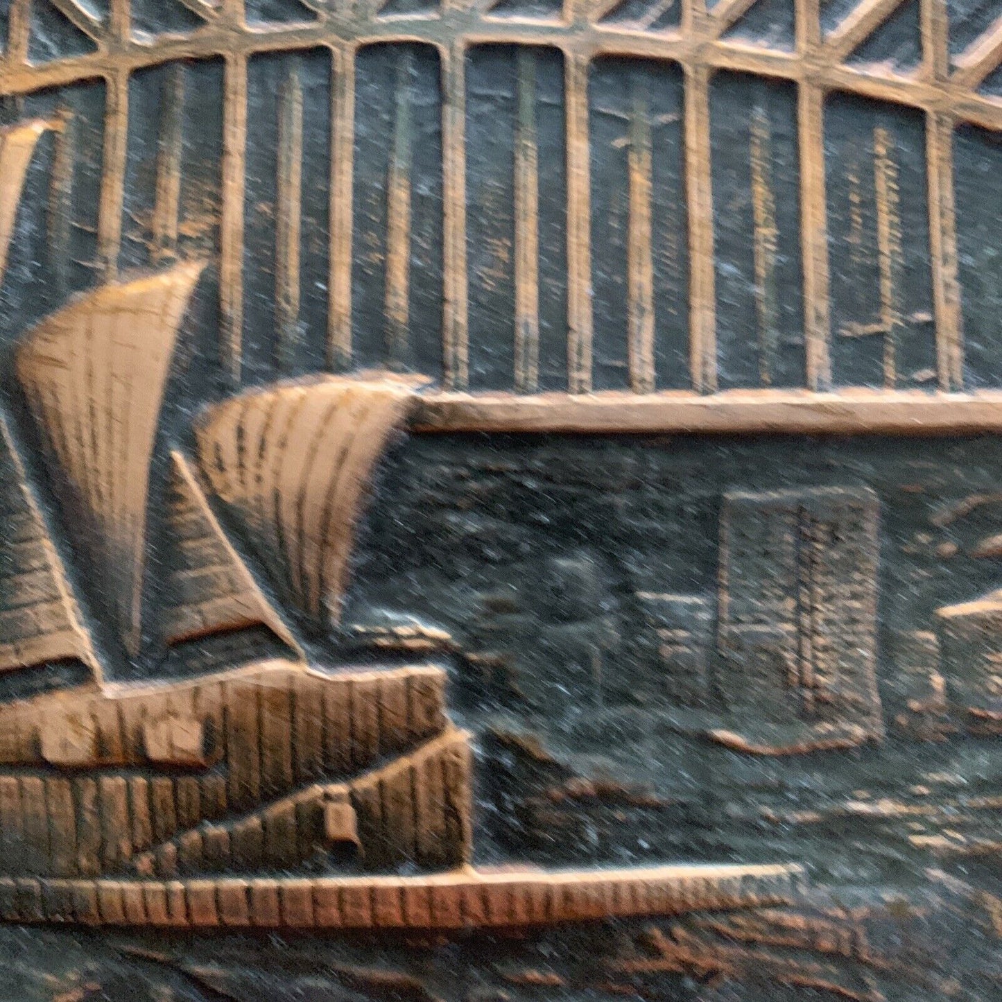 Vintage Australia SYDNEY Bridge Opera House 3D Beaten Copper Work Art 67 x 37cm