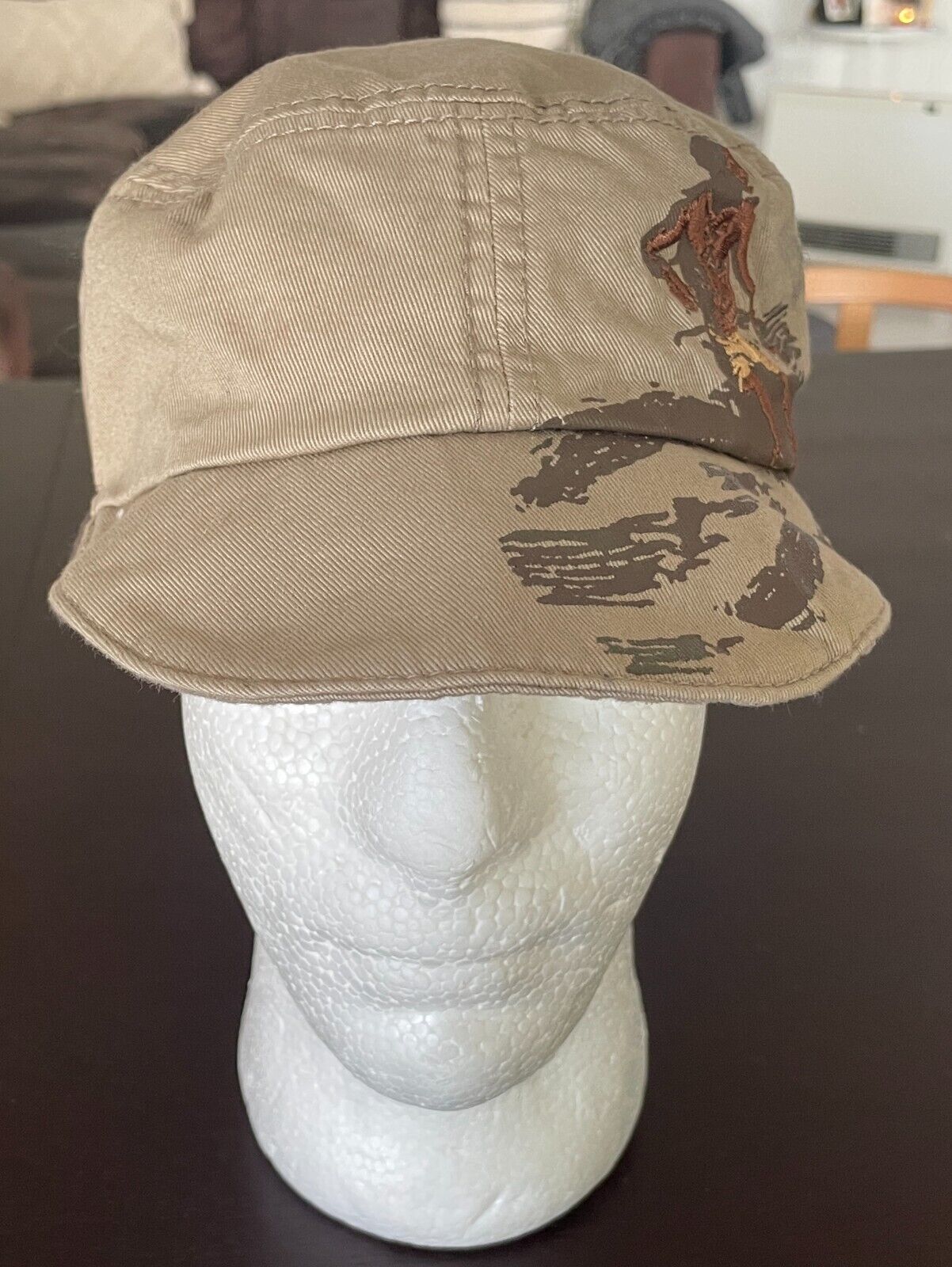 PACIFIC OPTIC Beige & Brown Newsboy Style Cap Cotton Breton  Hat OSFA - NWT!