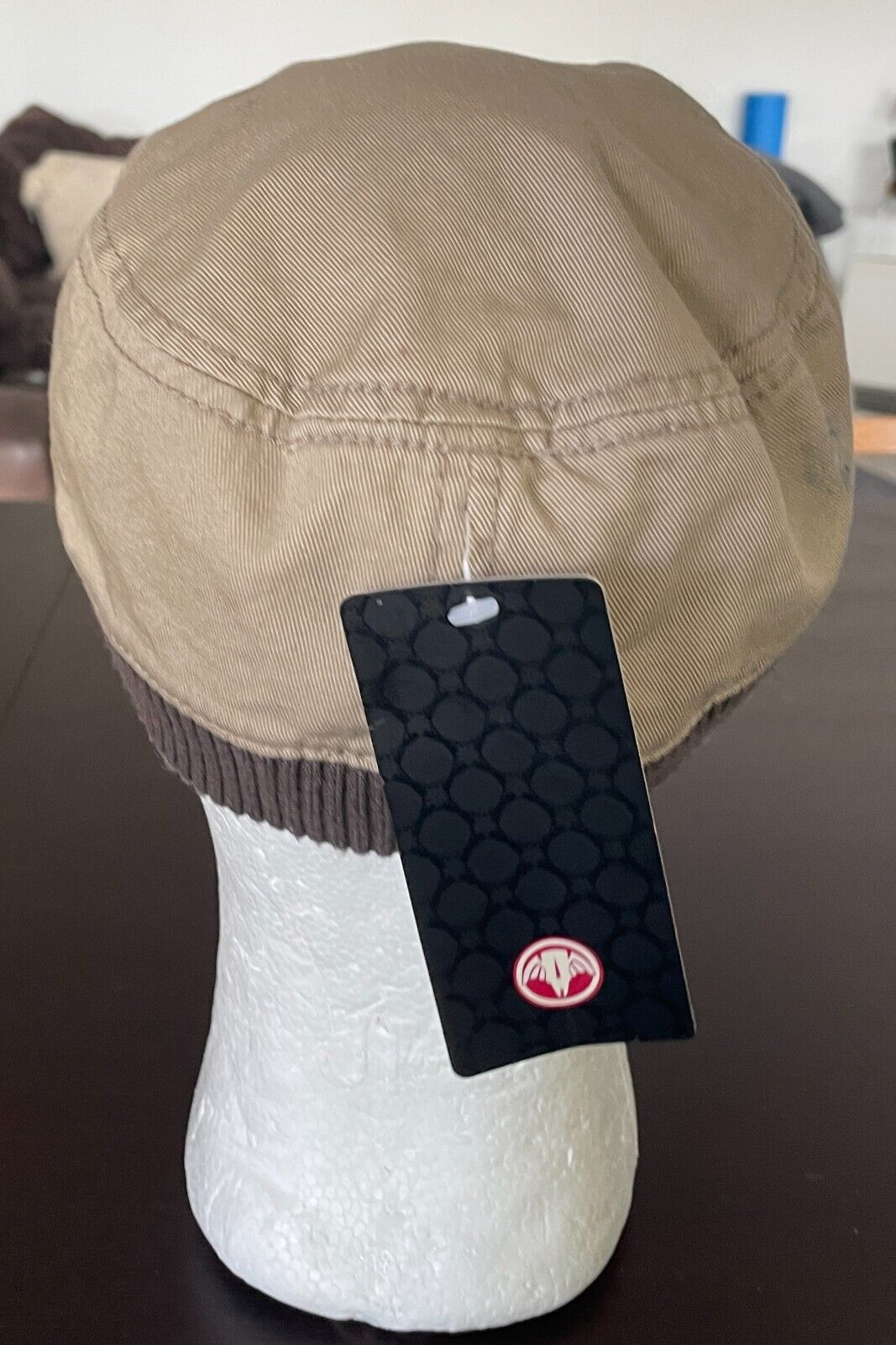 PACIFIC OPTIC Beige & Brown Newsboy Style Cap Cotton Breton  Hat OSFA - NWT!