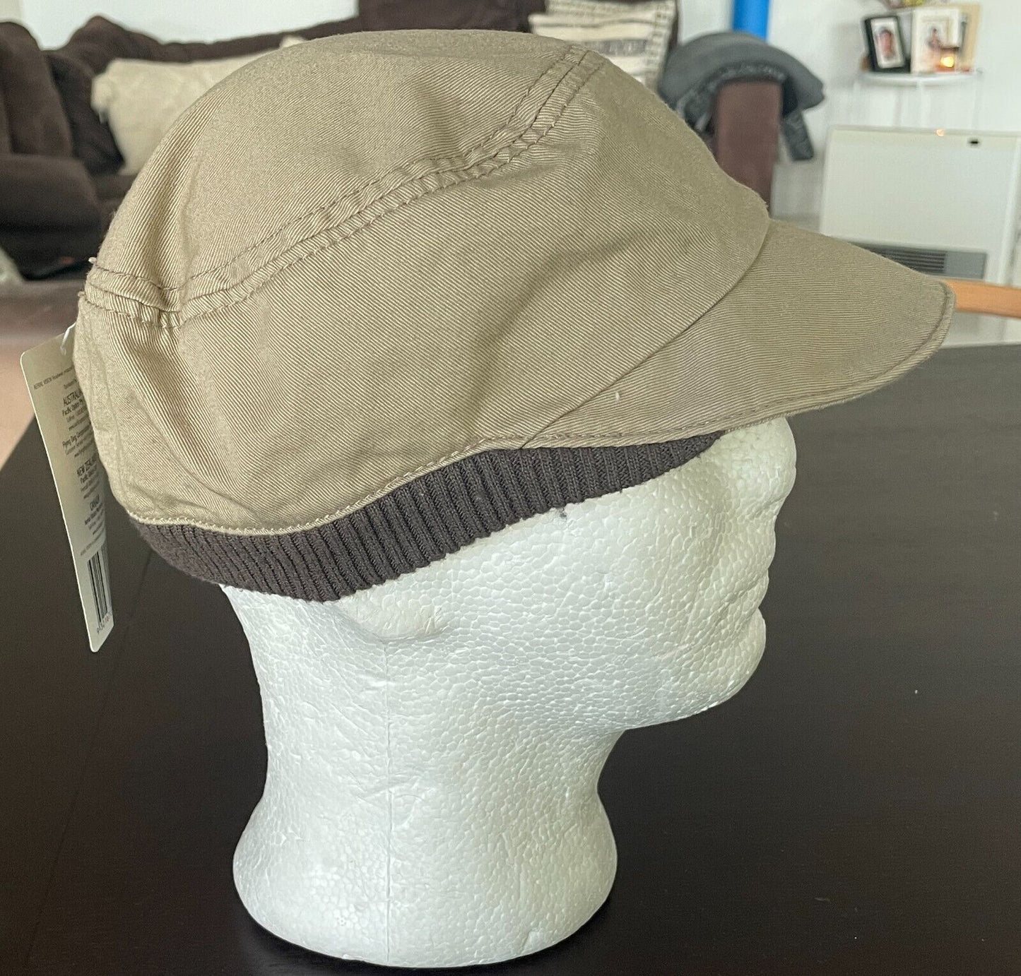 PACIFIC OPTIC Beige & Brown Newsboy Style Cap Cotton Breton  Hat OSFA - NWT!