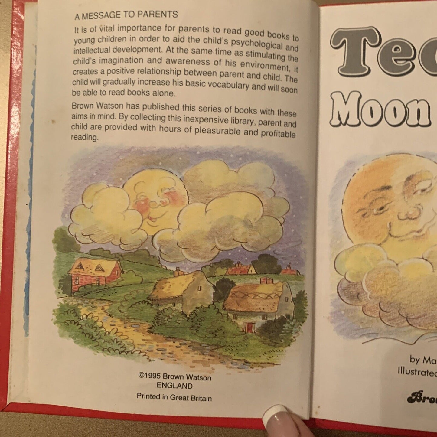 Teddy Tales Book - Teddy's Moon Balloon 1995 HC Maureen Spurgeon Brown Watson