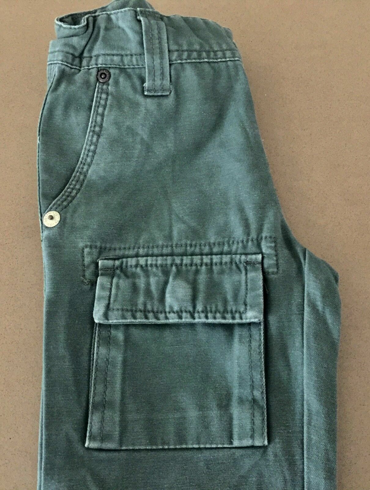 Boys COTTON ON Cargo Pants Khaki Full Length  w Adjustable Waist Size 4