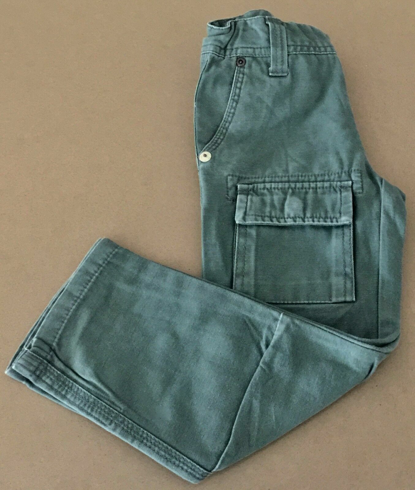 Boys COTTON ON Cargo Pants Khaki Full Length  w Adjustable Waist Size 4