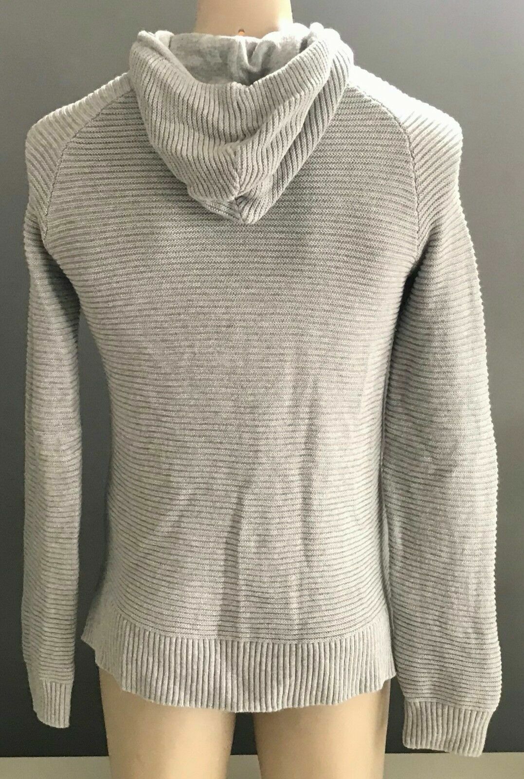 Teen Boys H&M Hoody Grey Rib Knit Long Sleeve Hoodie Jumper 1/2 Zip Sweater 15yr