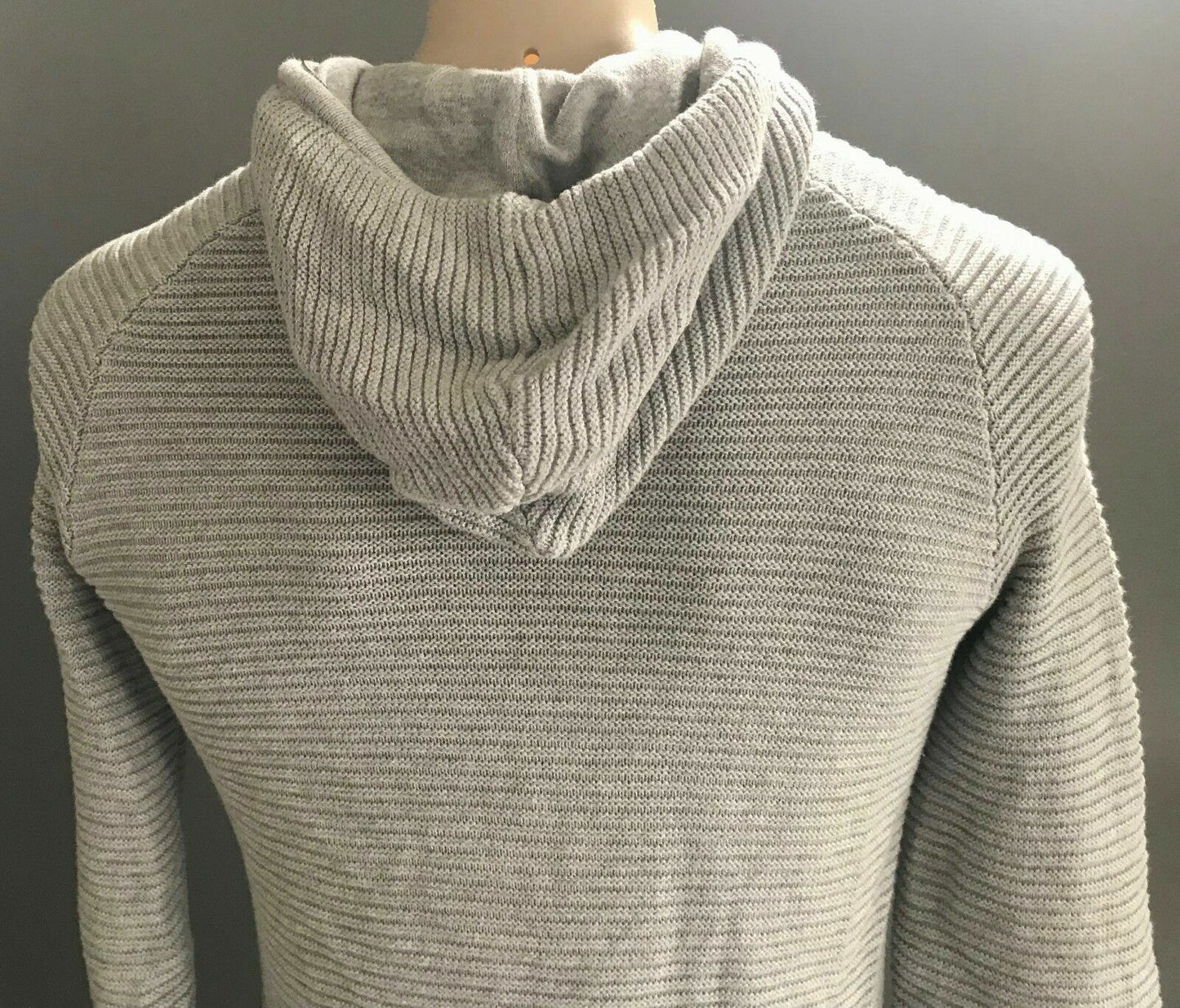 Teen Boys H&M Hoody Grey Rib Knit Long Sleeve Hoodie Jumper 1/2 Zip Sweater 15yr