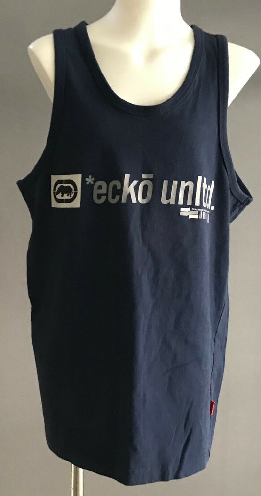ECKO Tank Top Navy Blue Singlet Teen Boys Size 16 Skate Beach Casual Sports