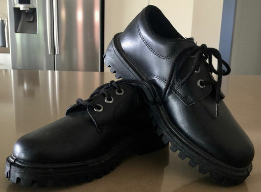 Unsex GROSBY School Shoes Black Leather Upper Formal Boys Size 2 Lightly Worn