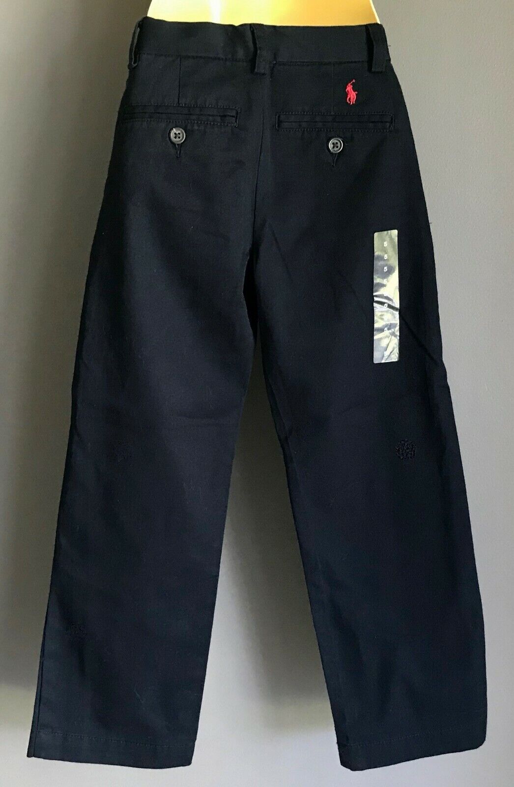 Boys POLO by RALPH LAUREN Pants Navy Blue Cotton Chino Adjustable Waist 5 yr NEW