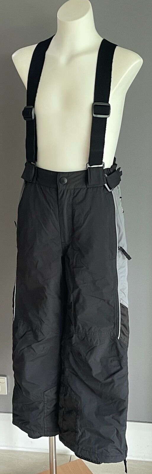 CRANE SPORTS Boys Ski Snowboard Snow Pants Grey Black White Winter Warm Size 8