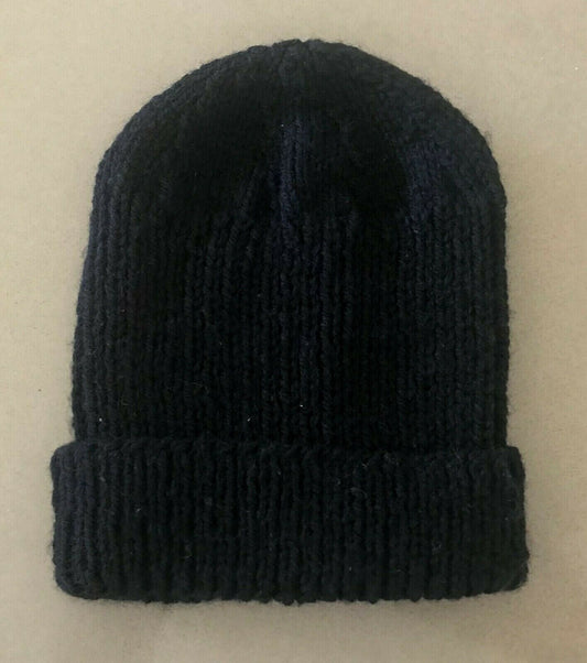 Knit Beanie Black Cap Winter Hat Boys Fit 5 - 10 years Unisex