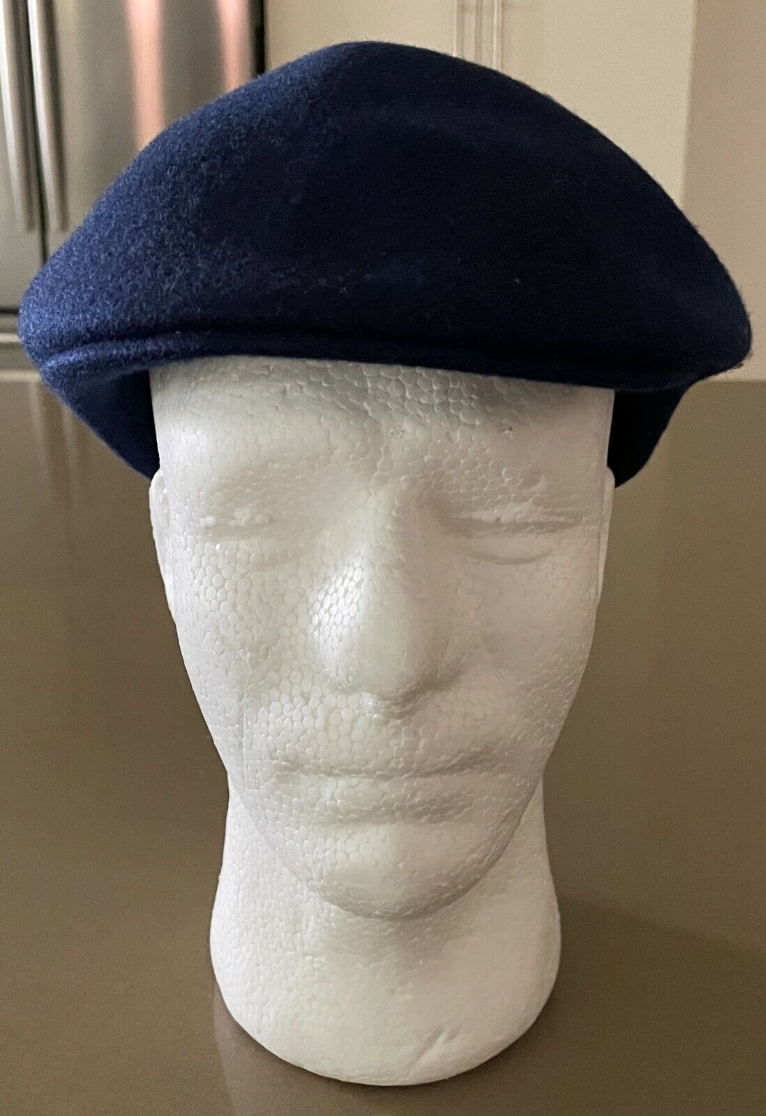 LILY & DAN CAP Hat Tween Boys Ascot Style Navy Wool Adjustable