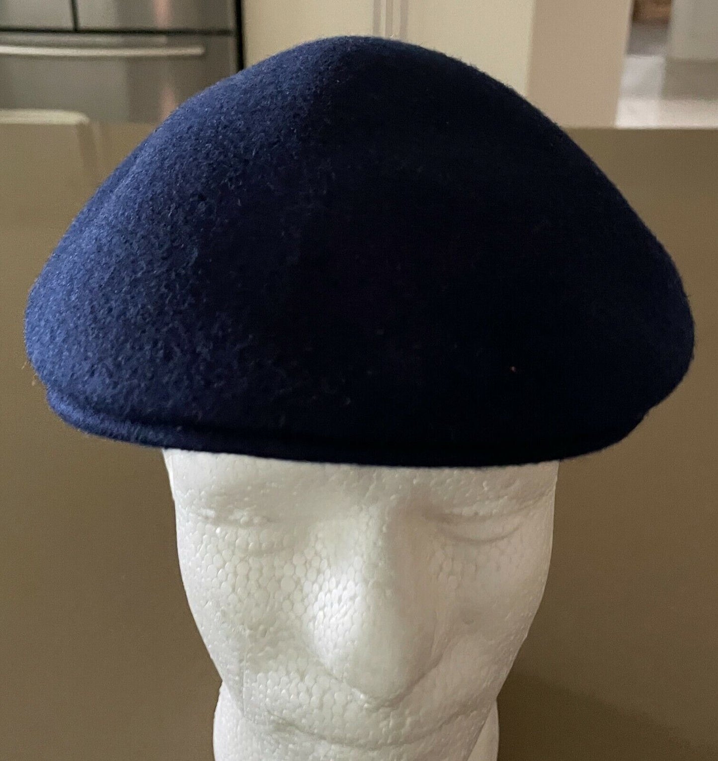 LILY & DAN CAP Hat Tween Boys Ascot Style Navy Wool Adjustable