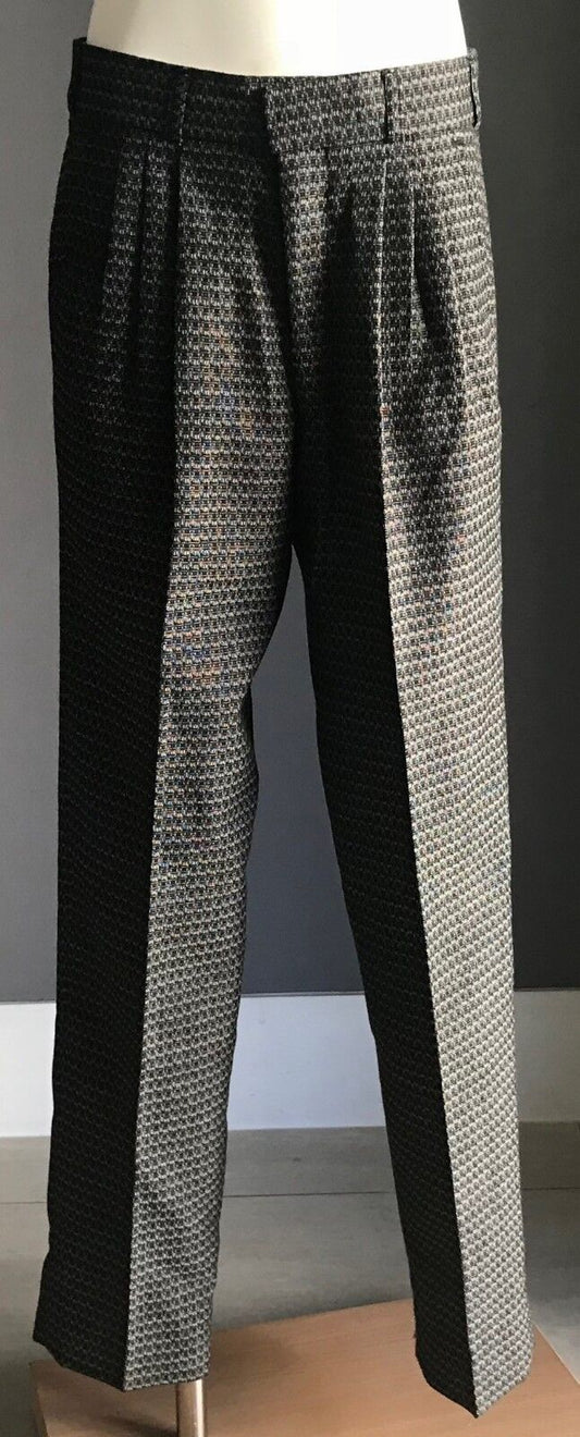 Vintage BRACKS Trousers Grey & Black Full Length Pleat Dress Pants Boys Size 12