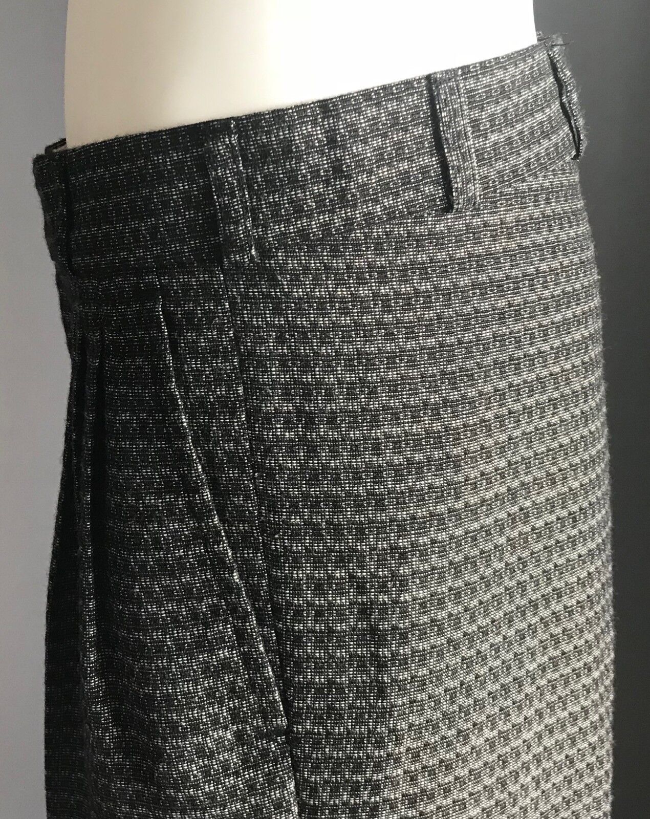 Vintage BRACKS Trousers Grey & Black Full Length Pleat Dress Pants Boys Size 12