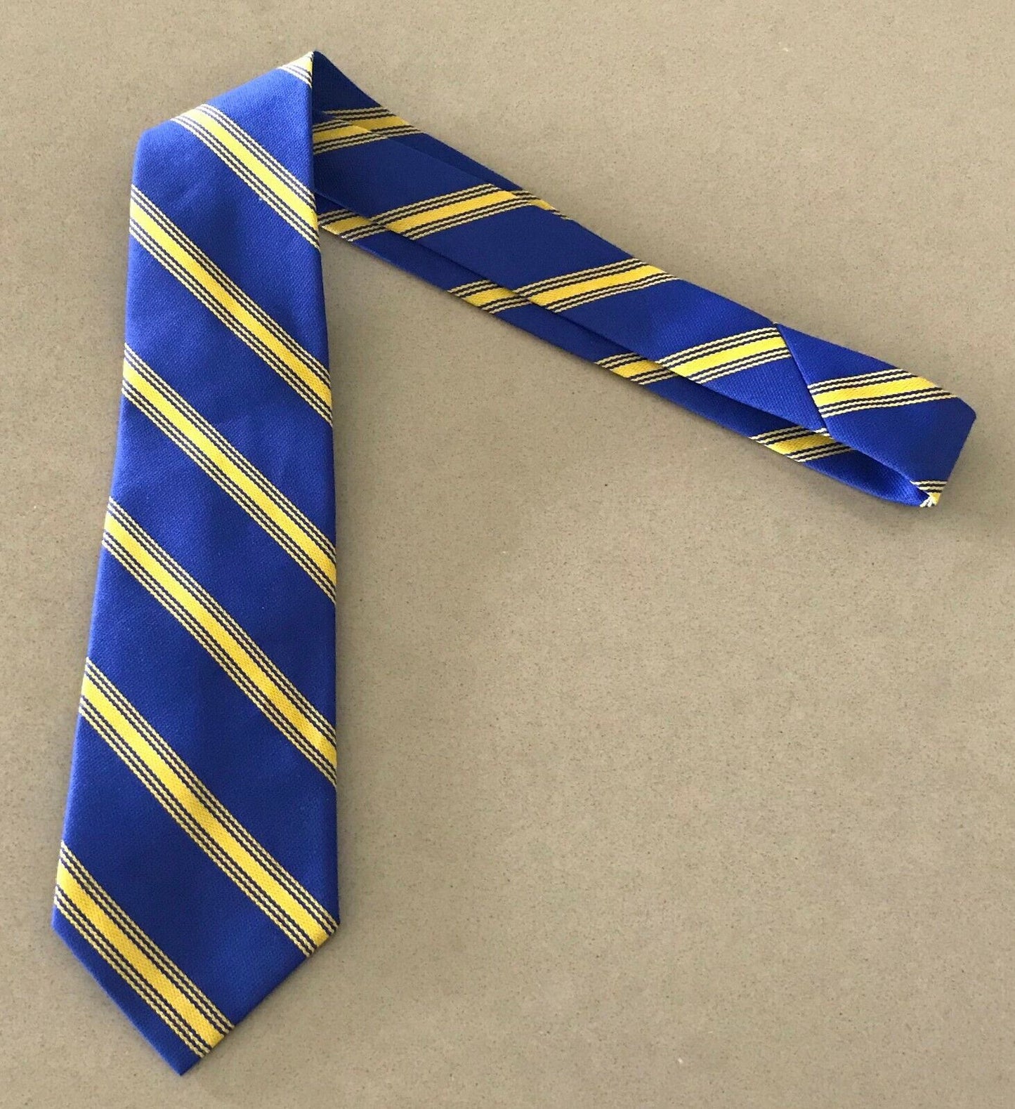 NECKTie Classic Boys Blue & Yellow Stripe -7.5cm Wide Neck Tie
