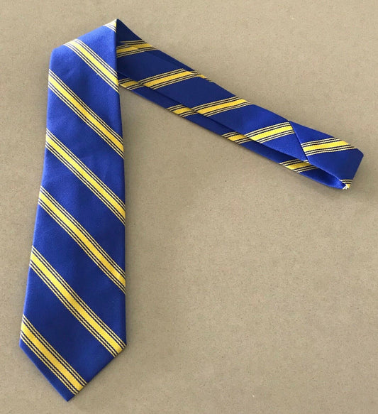NECKTie Classic Boys Blue & Yellow Stripe -7.5cm Wide Neck Tie