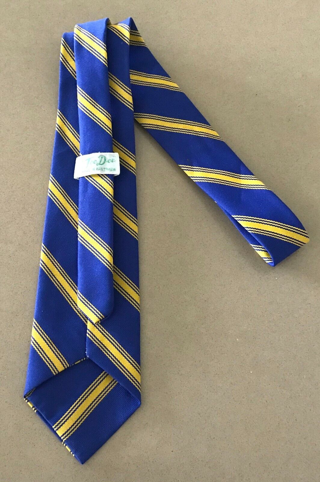 NECKTie Classic Boys Blue & Yellow Stripe -7.5cm Wide Neck Tie