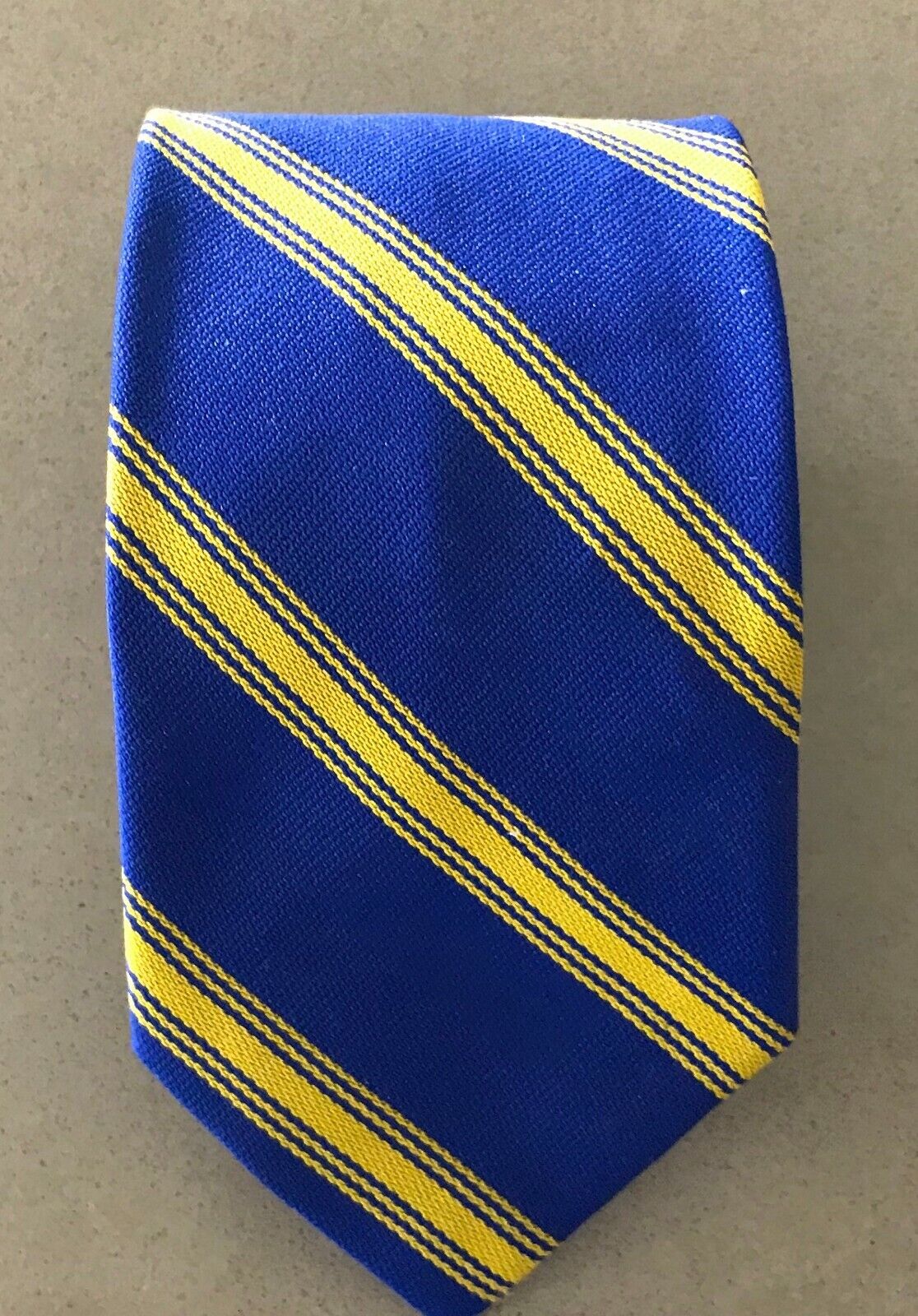 NECKTie Classic Boys Blue & Yellow Stripe -7.5cm Wide Neck Tie