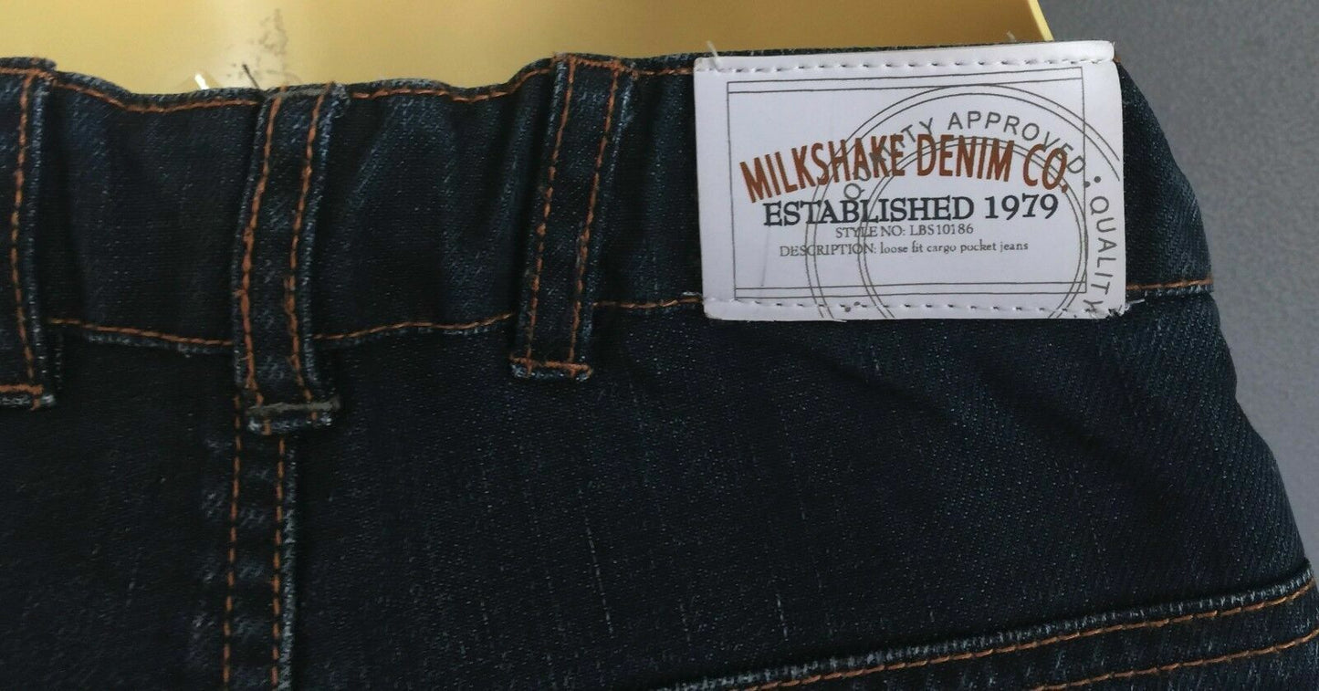 Boys MILKSHAKE Blue Denim Jeans Straight Leg Adjustable Waist Size 4 NEW