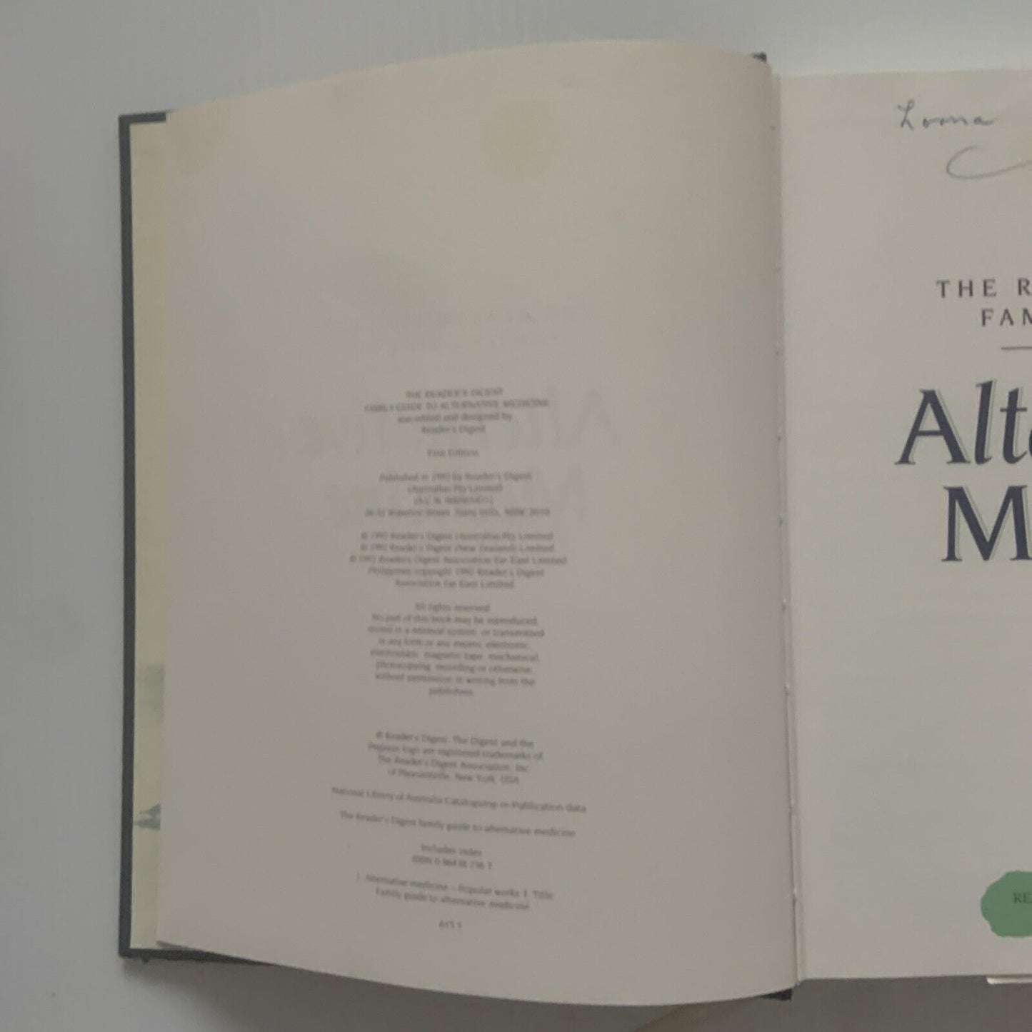 Reader's Digest Family Guide to Alternative Medicine  Reference 1992 HC SelfHelp