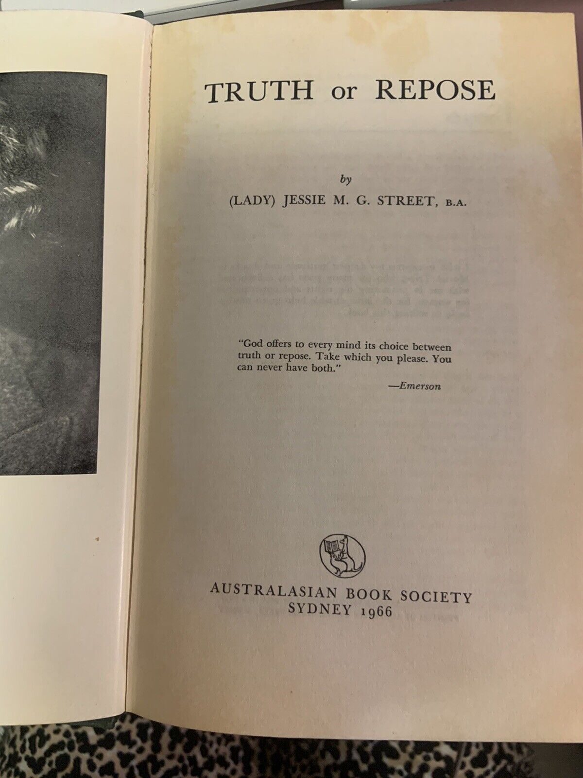 JESSIE STREET  Truth or Repose 1966 1st Edition HC Book DJ Women Equality Status