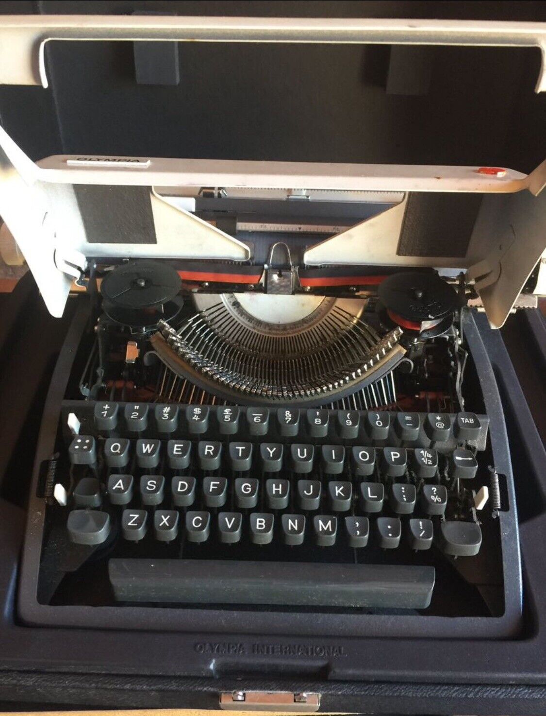 OLYMPIA Typewriter In Working  Condition W Hard case Portable