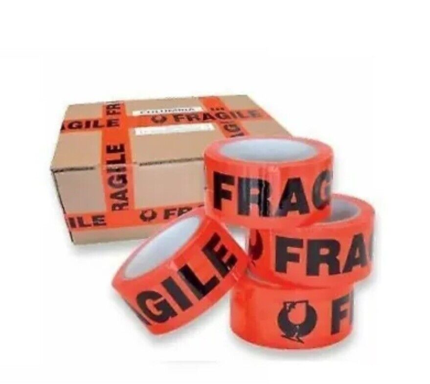 36 Rolls FRAGILE Packing Tape Sticky Packaging 75 Mt x 48mm 45 Micron NEW Sealed