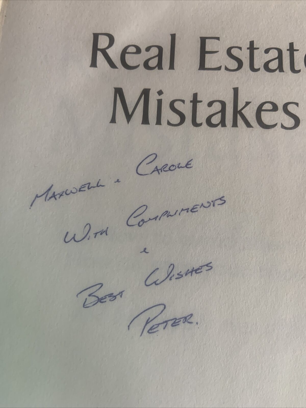 PB Signed By NEIL JENMAN Real Estate Mistakes How To Avoid Them Save Your MONEY