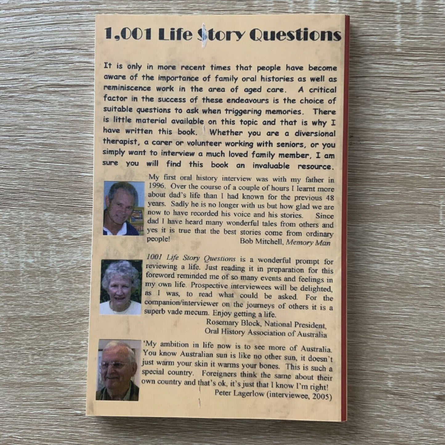 PB Book Signed By MEMORY MAN 1001 Life Story Questions  "To Shirley & Lorraine"