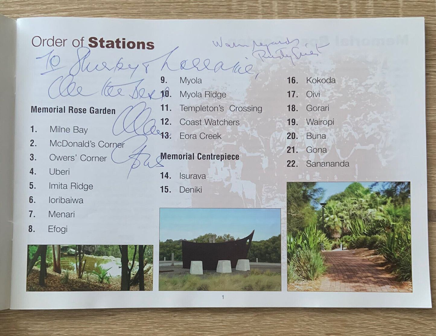 Signed KOKODA TRACK MEMORIAL WALKWAY 2006 Remembers 50 Years of Peace 1945 1995
