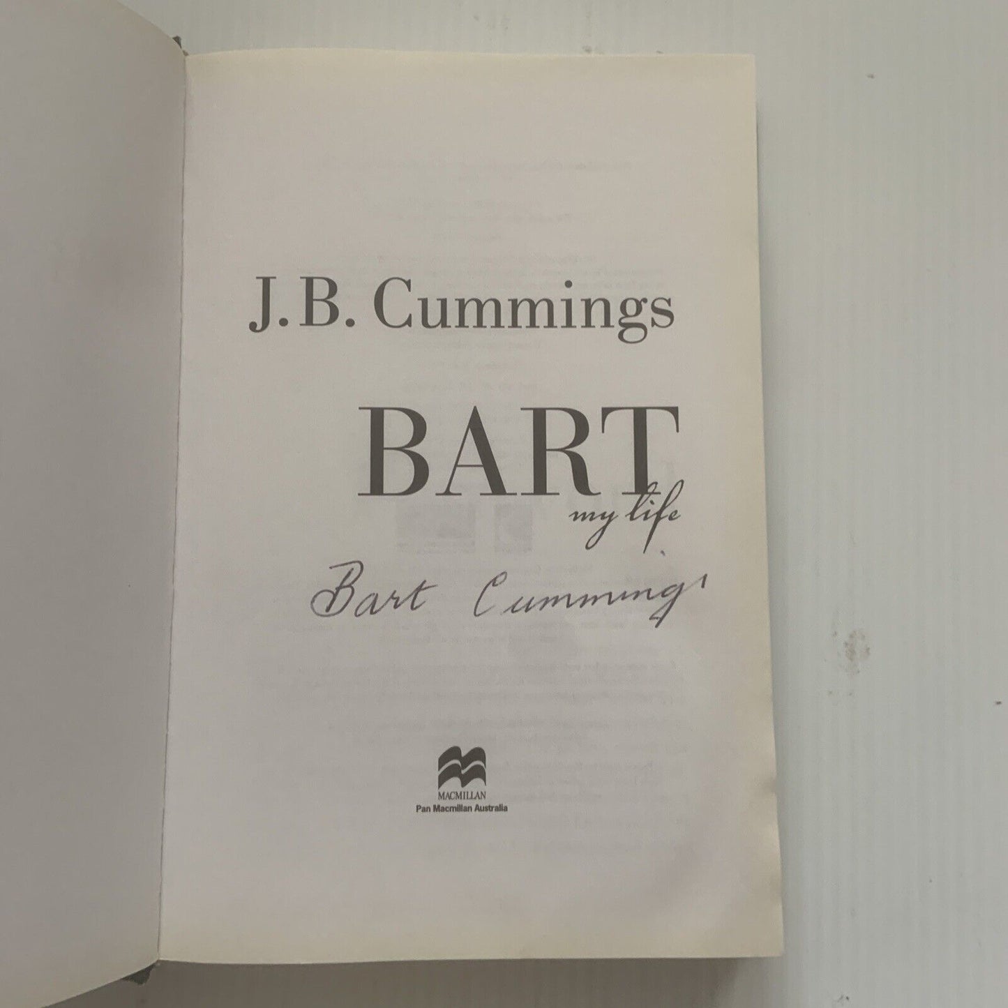 PB J B CUMMINGS Biography Author Signed Horse Racing Melbourne Cup Memoir Bart