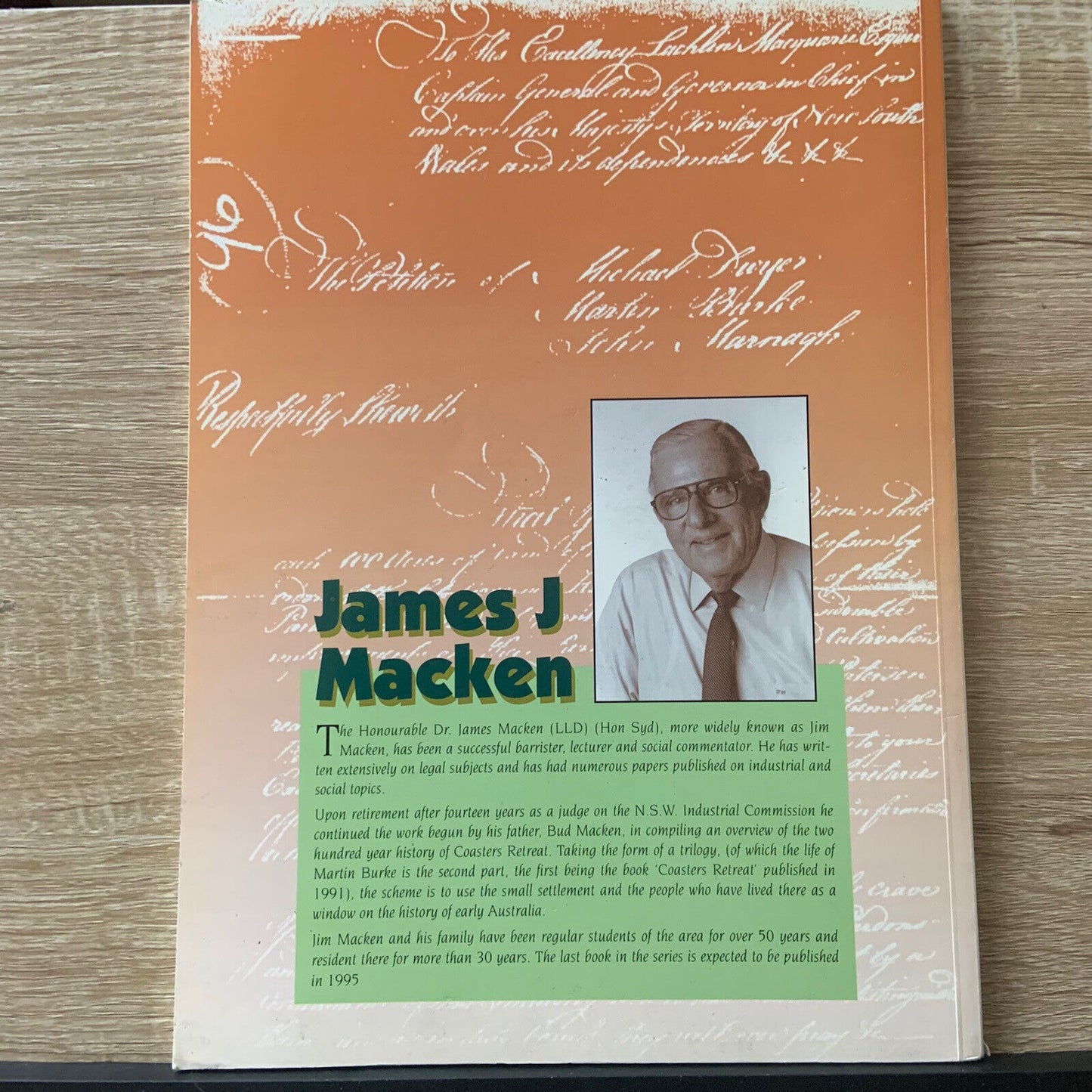 MARTIN BURKE The Father of Pittwater James J Macken 96 pages Signed by Author