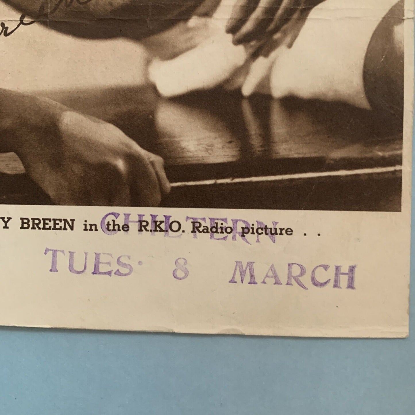 BOBBY BREEN 1930’s Signed POSTER RKO Radio Picture Star CHILTERN Tuesday 8 March