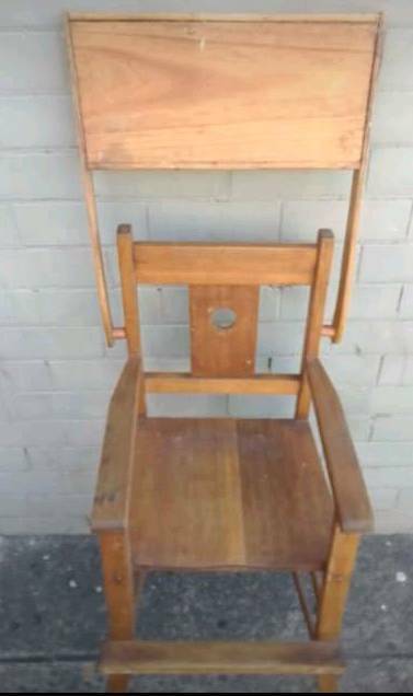 Early Vintage Timber Wooden Child's Highchair Kids Dolls Functional Display