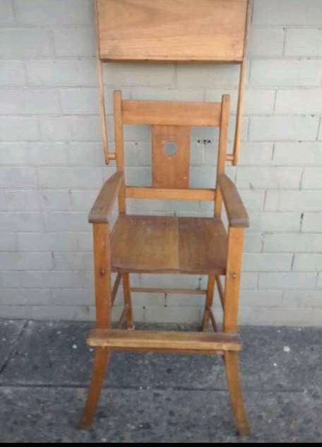Early Vintage Timber Wooden Child's Highchair Kids Dolls Functional Display