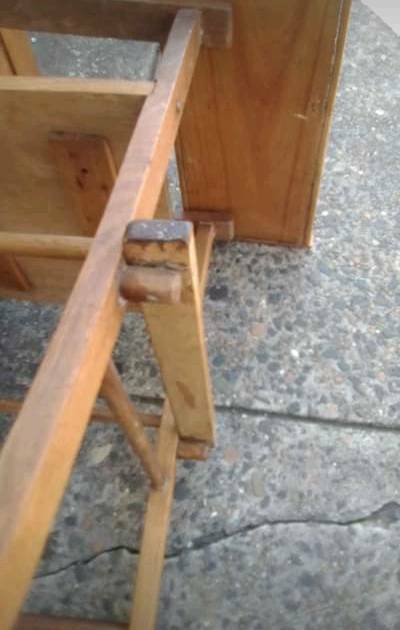 Early Vintage Timber Wooden Child's Highchair Kids Dolls Functional Display