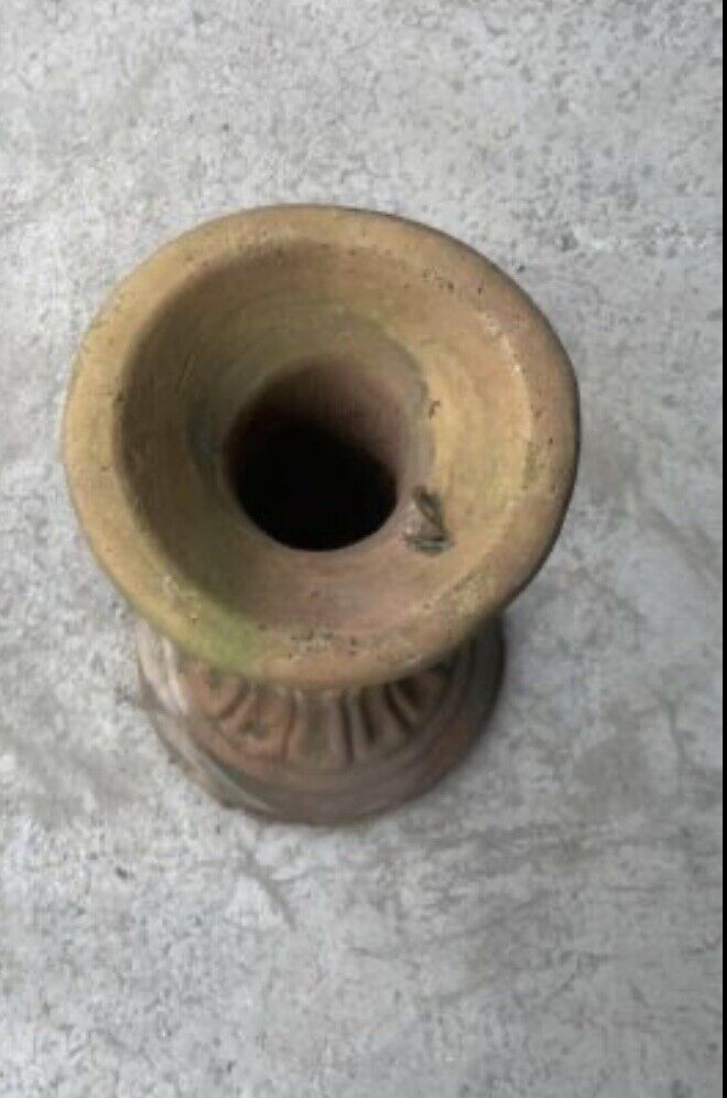 58cm Terracotta Pedestal Stand for Birdbath or Plant Pot Garden Mossy Patina