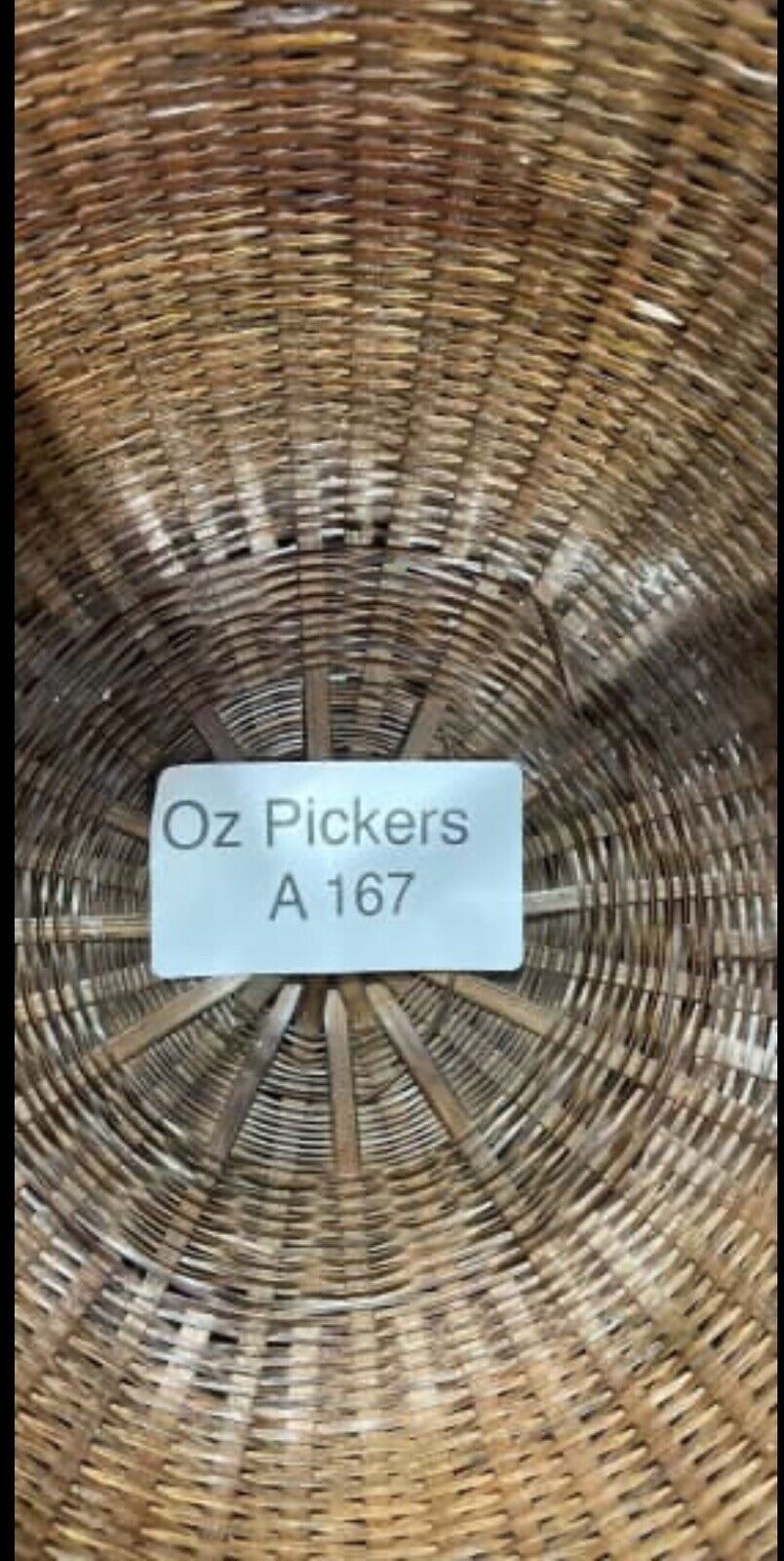 BASKET 17.5cm Hand Woven Rustic Glossy Split Cane Planter Pot Decorative AE167