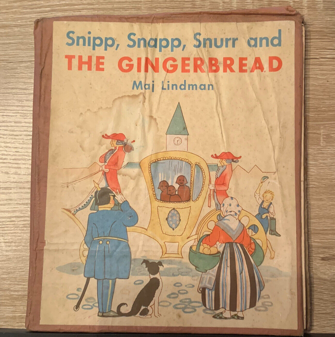 HC Book Snipp Snapp Snurr and the Gingerbread Maj Lindman Vintage 1950’s