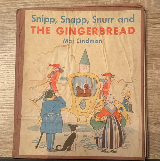 HC Book Snipp Snapp Snurr and the Gingerbread Maj Lindman Vintage 1950’s