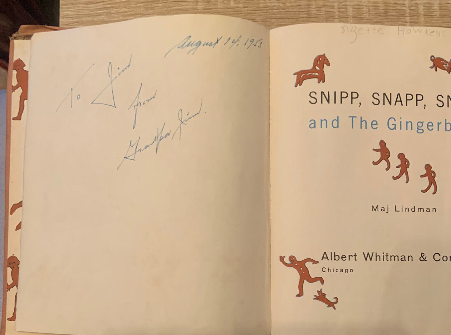HC Book Snipp Snapp Snurr and the Gingerbread Maj Lindman Vintage 1950’s