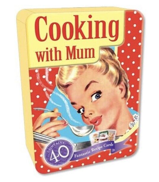 Metal Tin COOKING WITH MUM Recipe Cards Collectables W 40 Large Igloo Books