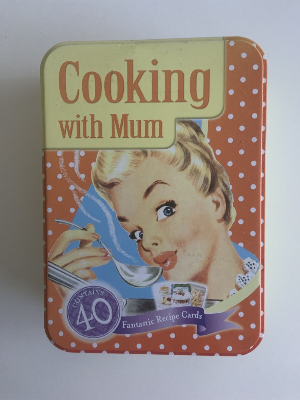 Metal Tin COOKING WITH MUM Recipe Cards Collectables W 40 Large Igloo Books