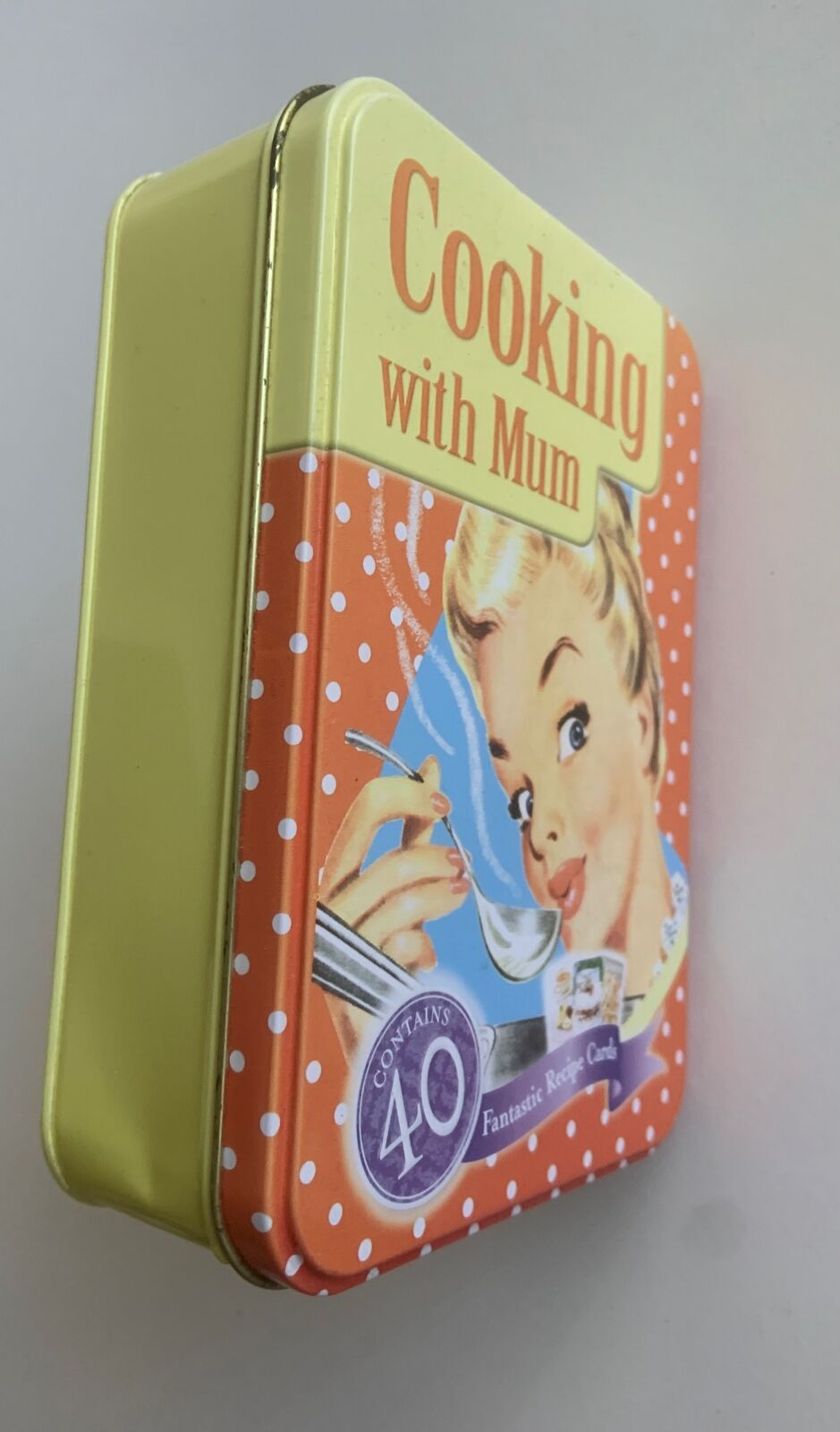Metal Tin COOKING WITH MUM Recipe Cards Collectables W 40 Large Igloo Books