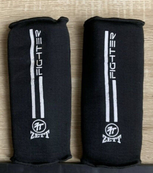 ZETT FIGHTER Kids SHIN PADS x 2 Size XS BLACK GUC Sports Protection Guards